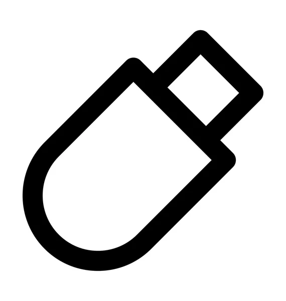 Icono del vector de línea en negrita USB — Archivo Imágenes Vectoriales