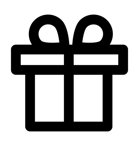 Caja de regalo Línea audaz Vector Icono — Vector de stock