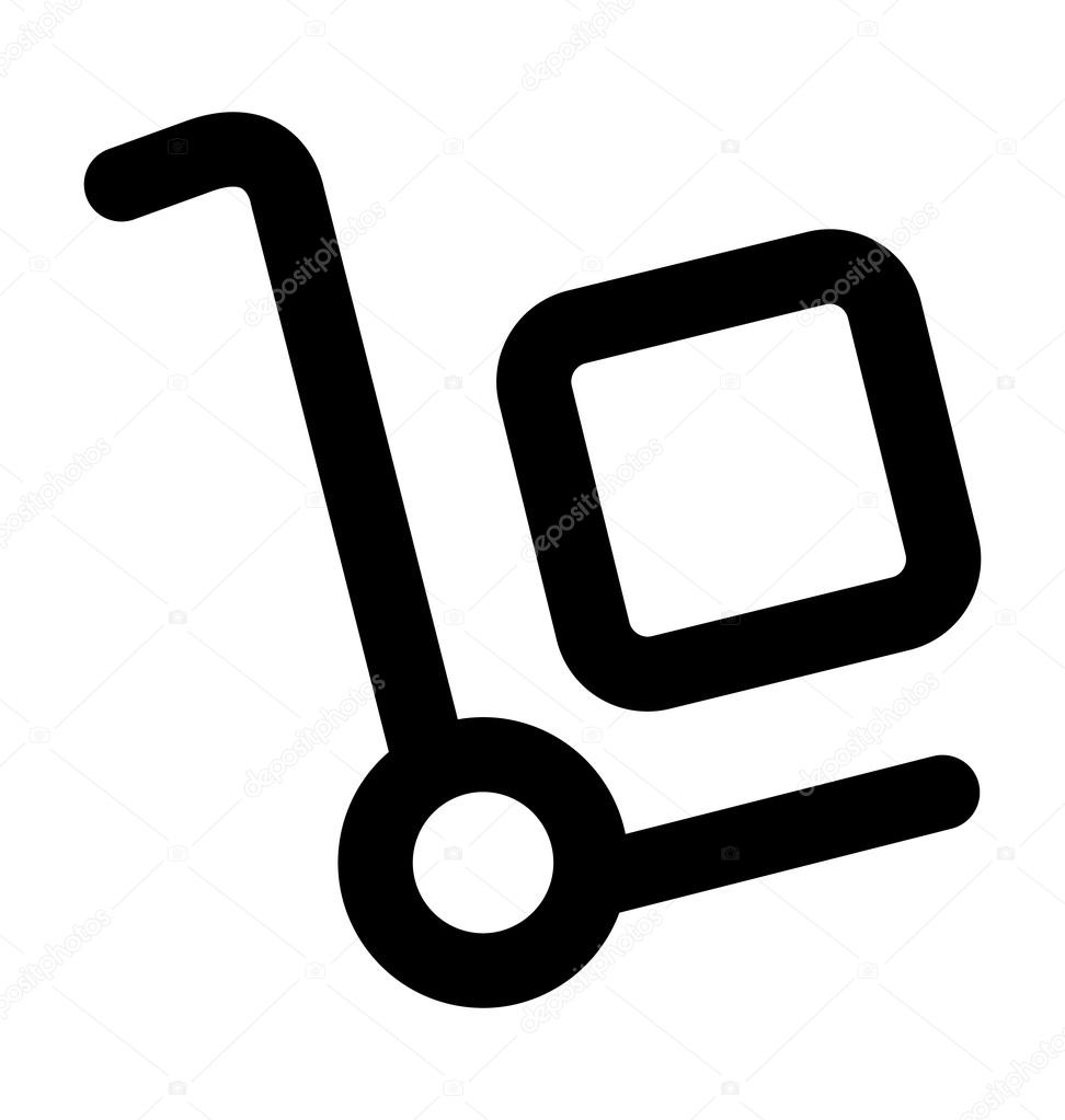 Luggage Trolley Bold Line Vector Icon