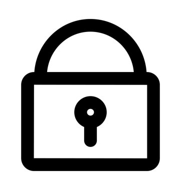 Asma kilit kalın satır vektör simgesi