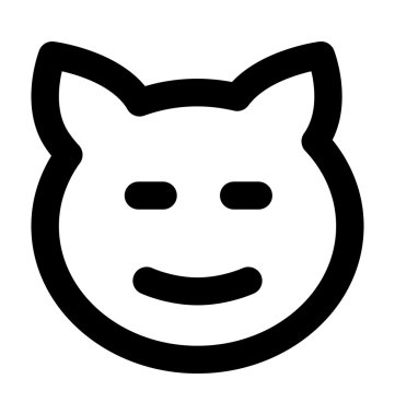 Kedi yüz kalın satır vektör simgesi