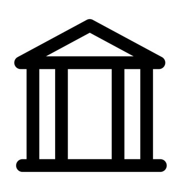 Adliye kalın satır vektör simgesi