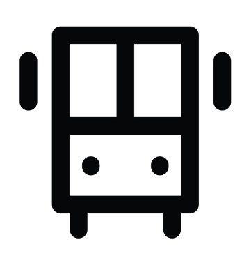 Okul otobüsü kalın satır vektör simgesi