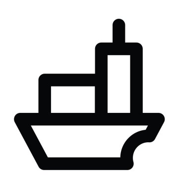 Tekne kalın satır vektör simgesi