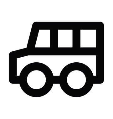 Okul Van kalın satır vektör simgesi