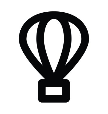 Sıcak hava balon kalın satır vektör simgesi