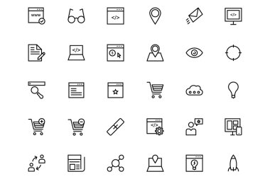 Online marketing Vector Line Icons 1