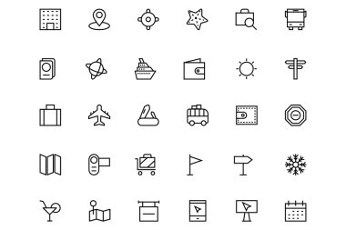 Tourism Vector Line Icons 2