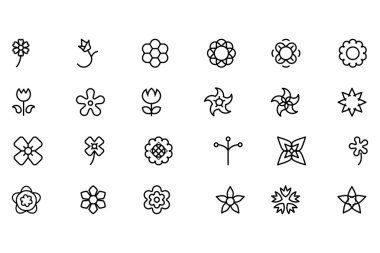 Flowers and Floral Vector Line Icons 4