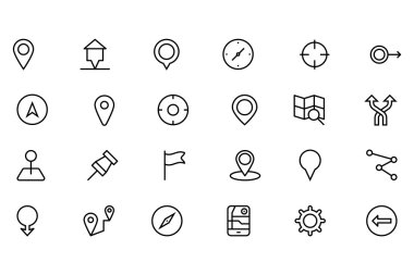 Navigation Vector Line Icons 1
