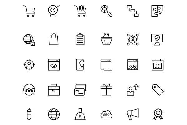 Online marketing Vector Line Icons 3 — Stock Vector