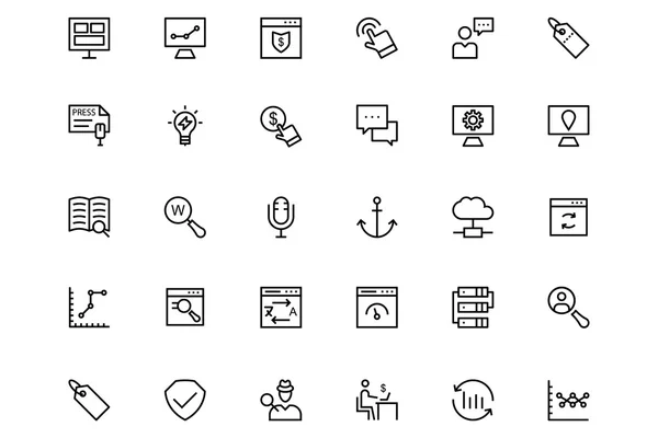 Online marketing Vector Line Icons 2 — ストックベクタ