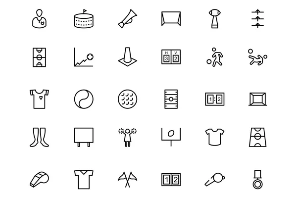 Football Vector Line Icons 3 — 스톡 벡터