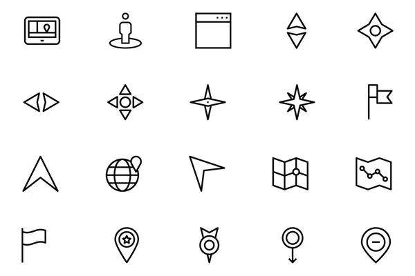 Navigation Vector Line Icons 4 — 스톡 벡터