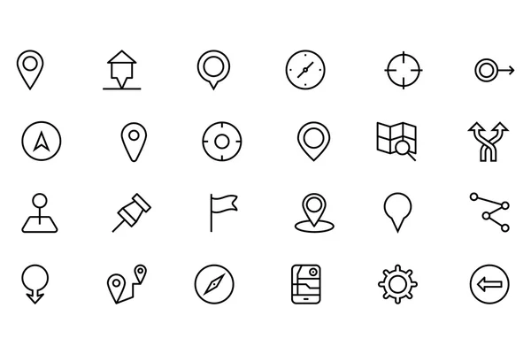 Navigation Vector Line Icons 1 — Stok Vektör