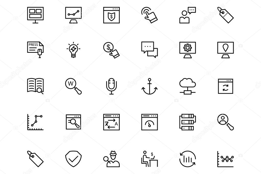 Online marketing Vector Line Icons 2