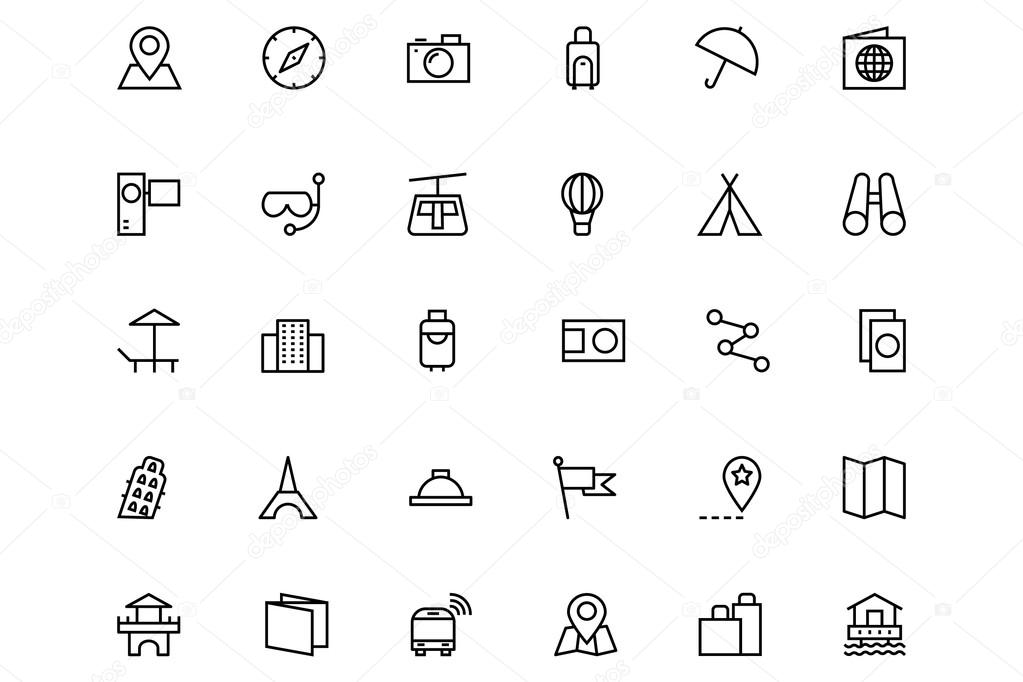 Tourism Vector Line Icons 1