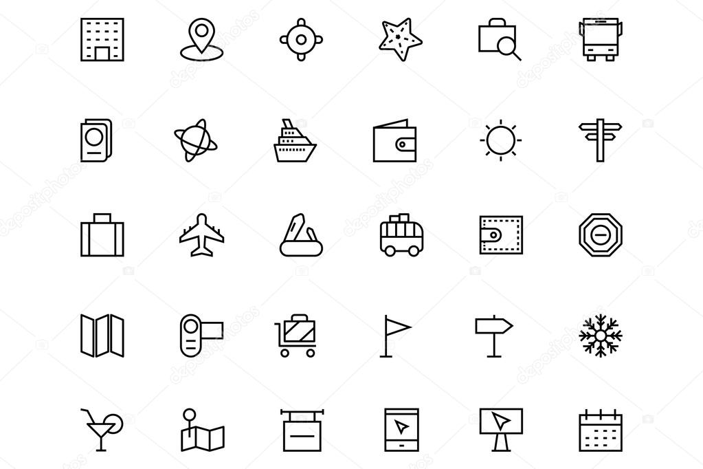 Tourism Vector Line Icons 2