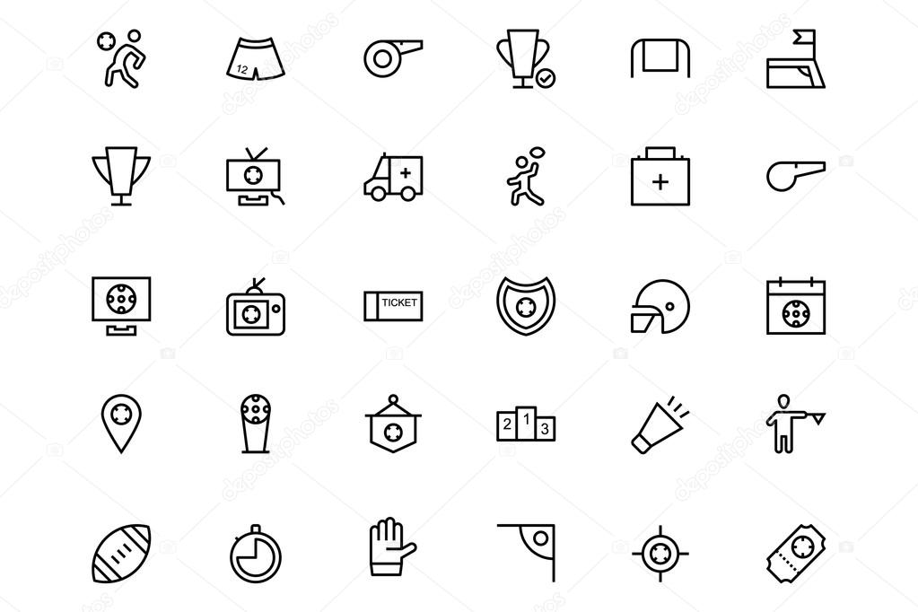 Football Vector Line Icons 4