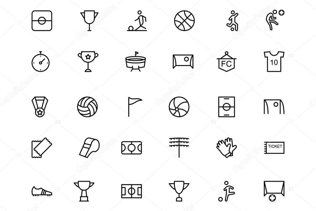 Football Vector Line Icons 1