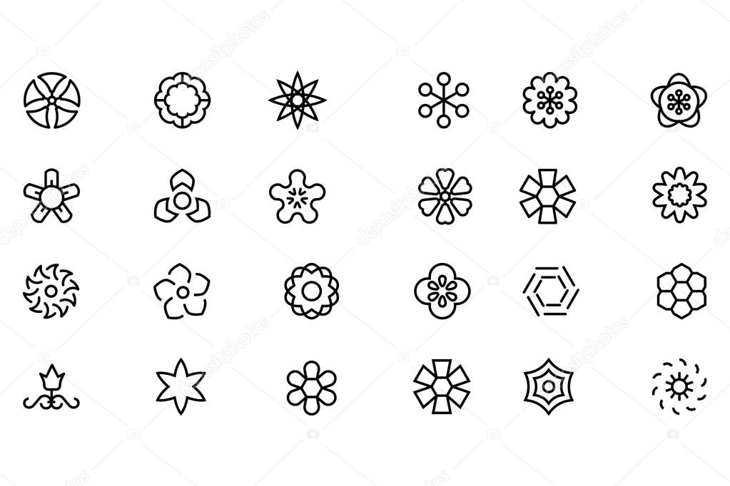 Flowers and Floral Vector Line Icons 5