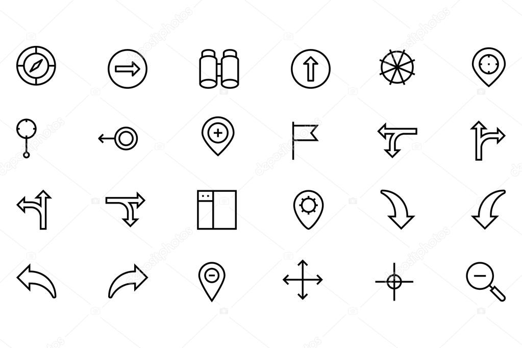 Navigation Vector Line Icons 2