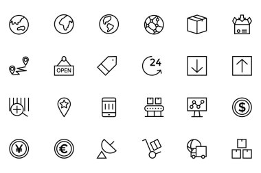 Global Logistics Vector Line Icons 4