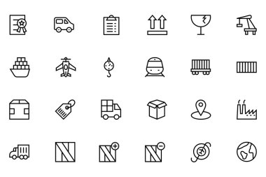 Global Logistics Vector Line Icons 3
