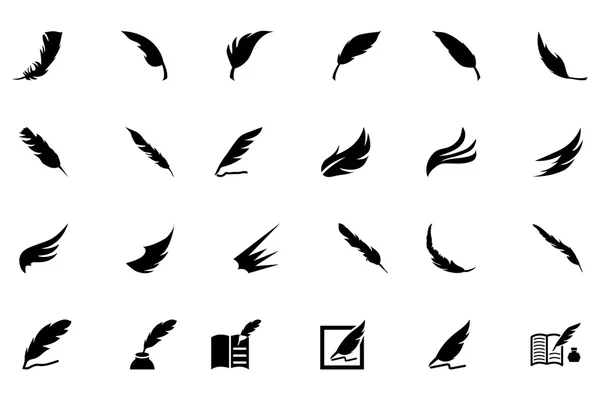 Feathers Vector Solid Icons 4 — стоковий вектор