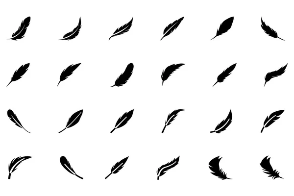 Feathers Vector Solid Icons 3 — Stockový vektor