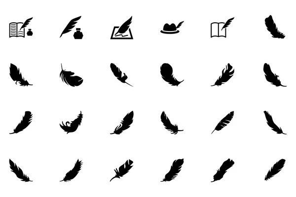 Feathers Vector Solid Icons 5 — Stock Vector