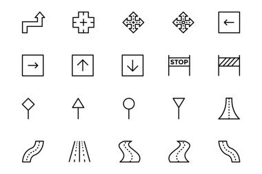 Road Outline Vector Icons 5