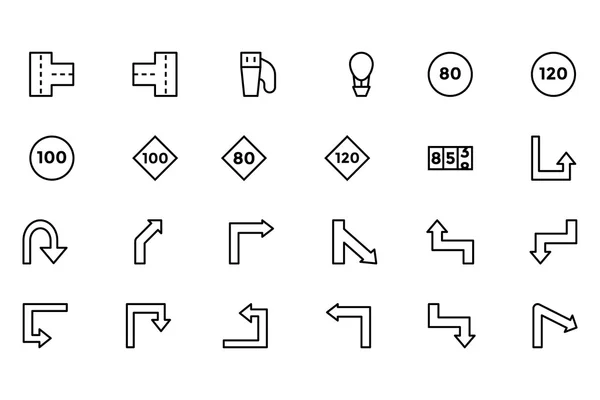 Road Outline Vector Icons 4 — Wektor stockowy