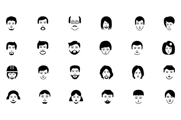 Faces Vector Icons 3 — Stock Vector