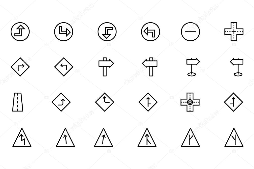 Road Outline Vector Icons 2