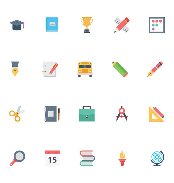 Flat Education Vector Icons 1