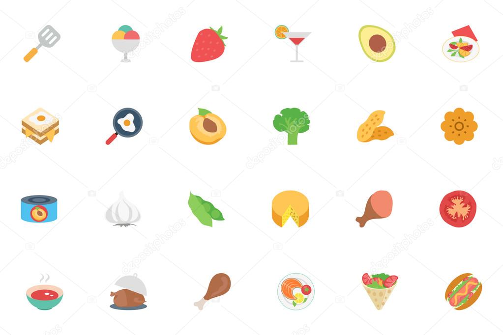 Food Flat Vector Icons 4