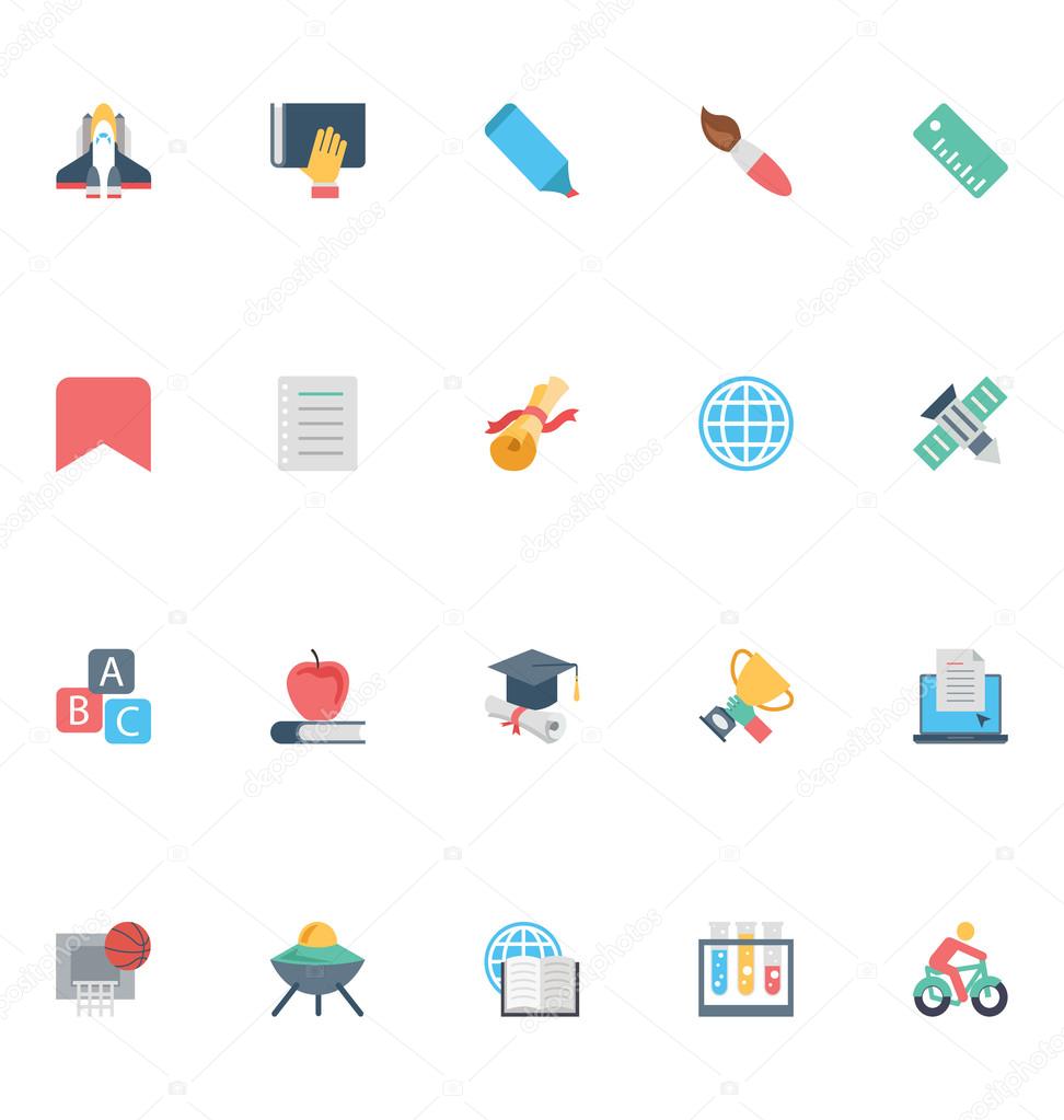 Flat Education Vector Icons 7