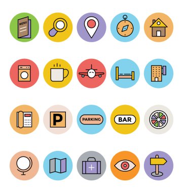 Otel ve Restoran vektör simgeler 2