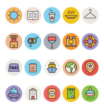 Otel ve Restoran vektör simgeler