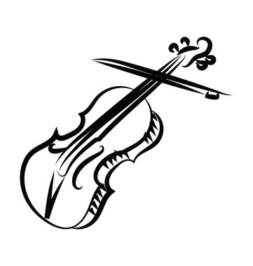 Keman yarım yamalak vektör simgesi