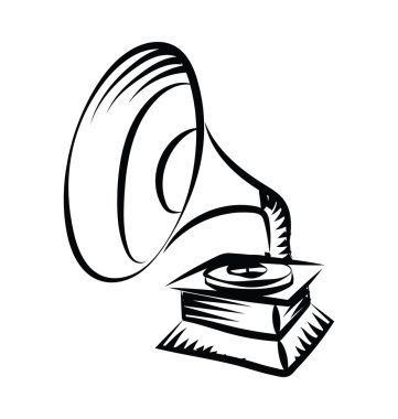 Fonograf vektör simgesi