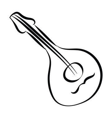 Mandolin yarım yamalak vektör simgesi