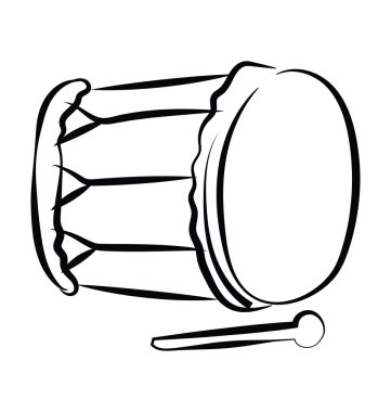 Elle çizilmiş vektör simge davul