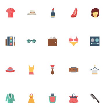 Fashion Flat Vector Icons 1