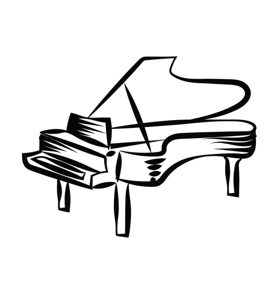 Zongora kézzel rajzolt vektoros ikon — Stock Vector
