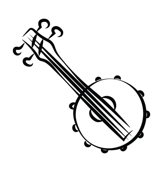 Banjo handgezeichnetes Vektor-Symbol — Stockvektor