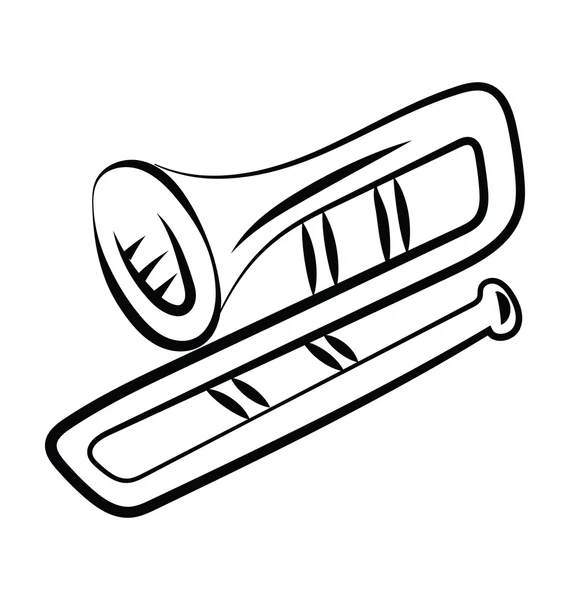 Tuba handgezeichnetes Vektor-Symbol — Stockvektor