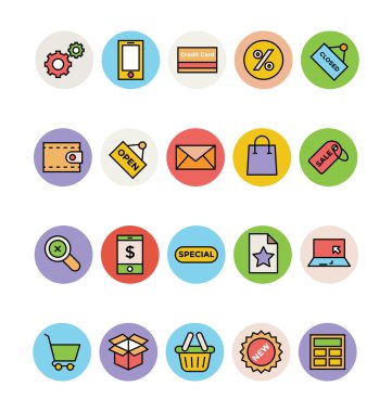 Alışveriş vektör simgeler 1