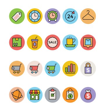 alışveriş vektör simgeler 2